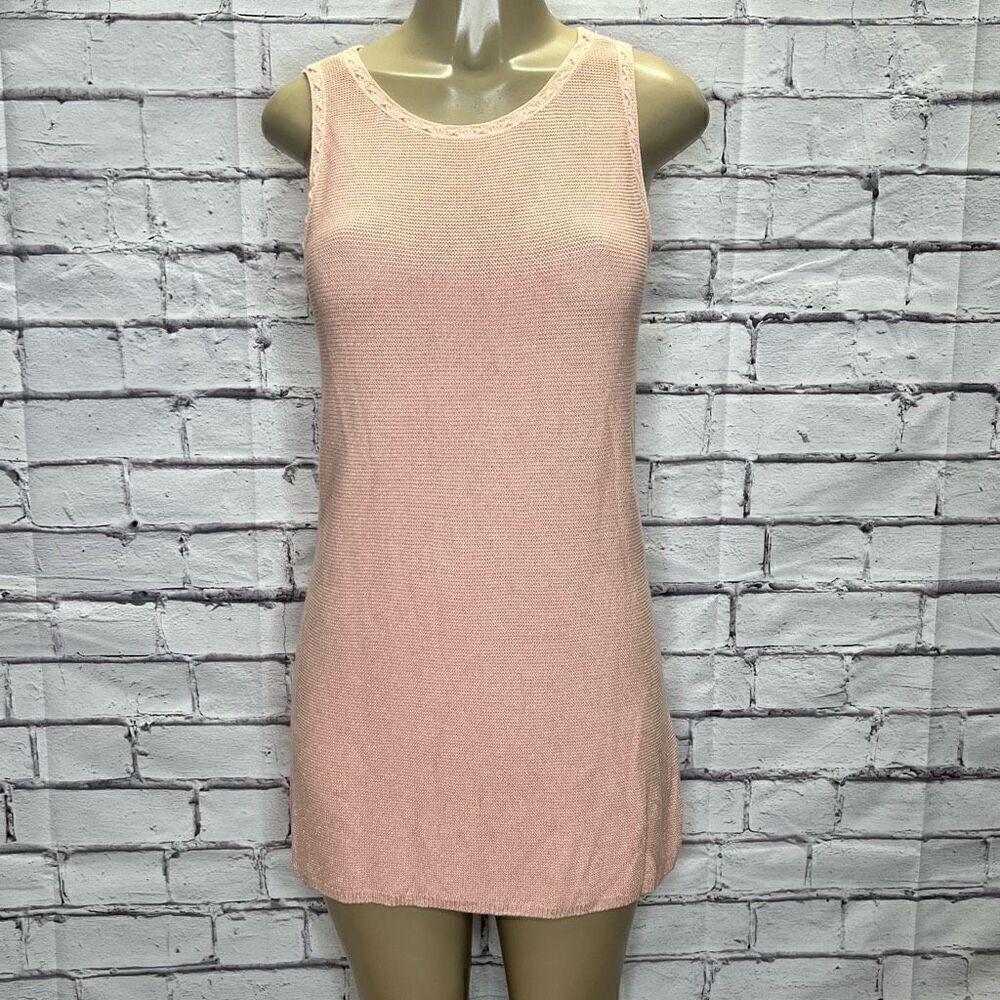 White House Black Market Women's Rose Gold Knit Sweater Dress Size Large